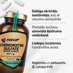 Hondroitīna sulfāts 600 mg skrimšļiem un locītavu kustīgumam no Fuel Up (120 kapsulas)