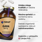 GABA 500 mg relaksācijai un vakara labsajūtai no Fuel Up (100 kapsulas)