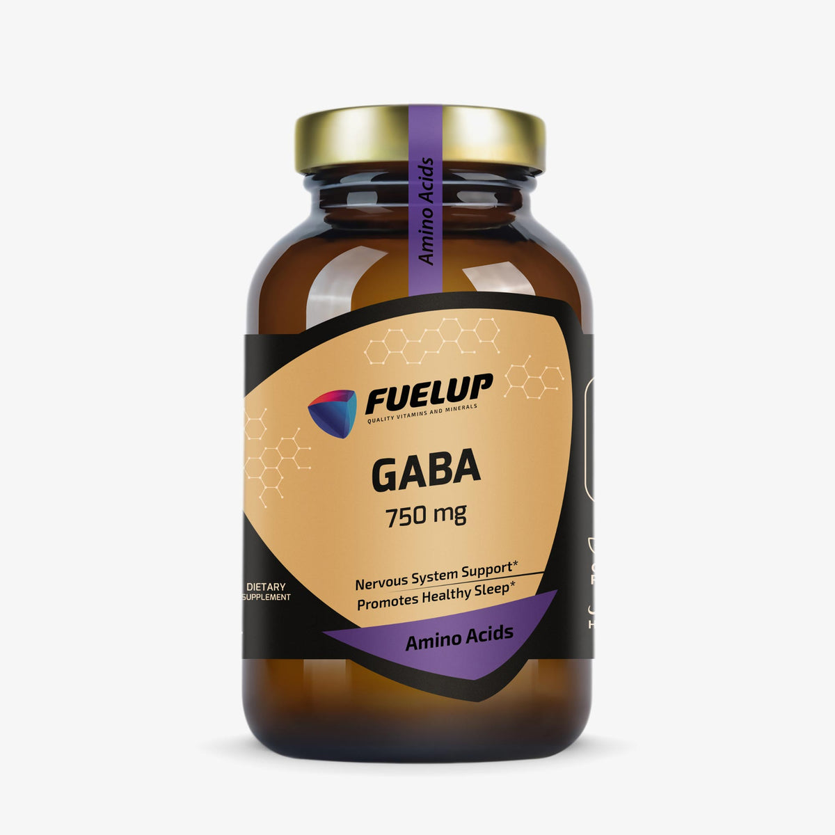 GABA 750 mg relaksācijai un mierīgākai pašsajūtai no Fuel Up (100 kapsulas)