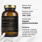 GABA 750 mg relaksācijai un mierīgākai pašsajūtai no Fuel Up (100 kapsulas)