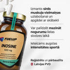 Inozīns 500 mg enerģijas procesiem, izturībai un atjaunošanās periodam no Fuel Up (100 kapsulas)
