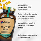 Lecitīns 1200 mg šūnu un nervu sistēmas atbalstam no Fuel Up (mīkstās kapsulas)