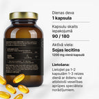 Lecitīns 1200 mg šūnu un nervu sistēmas atbalstam no Fuel Up (mīkstās kapsulas)