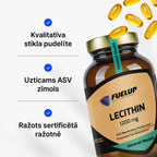 Lecitīns 1200 mg šūnu un nervu sistēmas atbalstam no Fuel Up (mīkstās kapsulas)