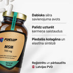 MSM organiskais sērs 700 mg locītavām un saistaudiem no Fuel Up (120 kapsulas)