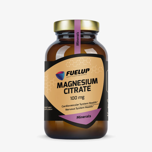 Magnija citrāts 100 mg enerģijai, nervu sistēmai un muskuļiem (kapsulu veidā) no Fuel Up