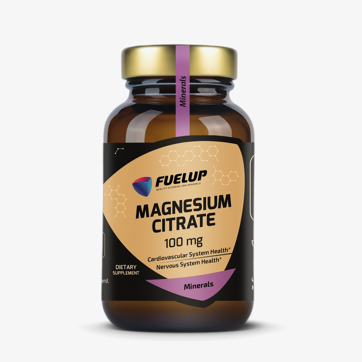 Magnija citrāts 100 mg enerģijai, nervu sistēmai un muskuļiem (kapsulu veidā) no Fuel Up