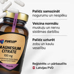 Magnija citrāts 100 mg enerģijai, nervu sistēmai un muskuļiem (kapsulu veidā) no Fuel Up