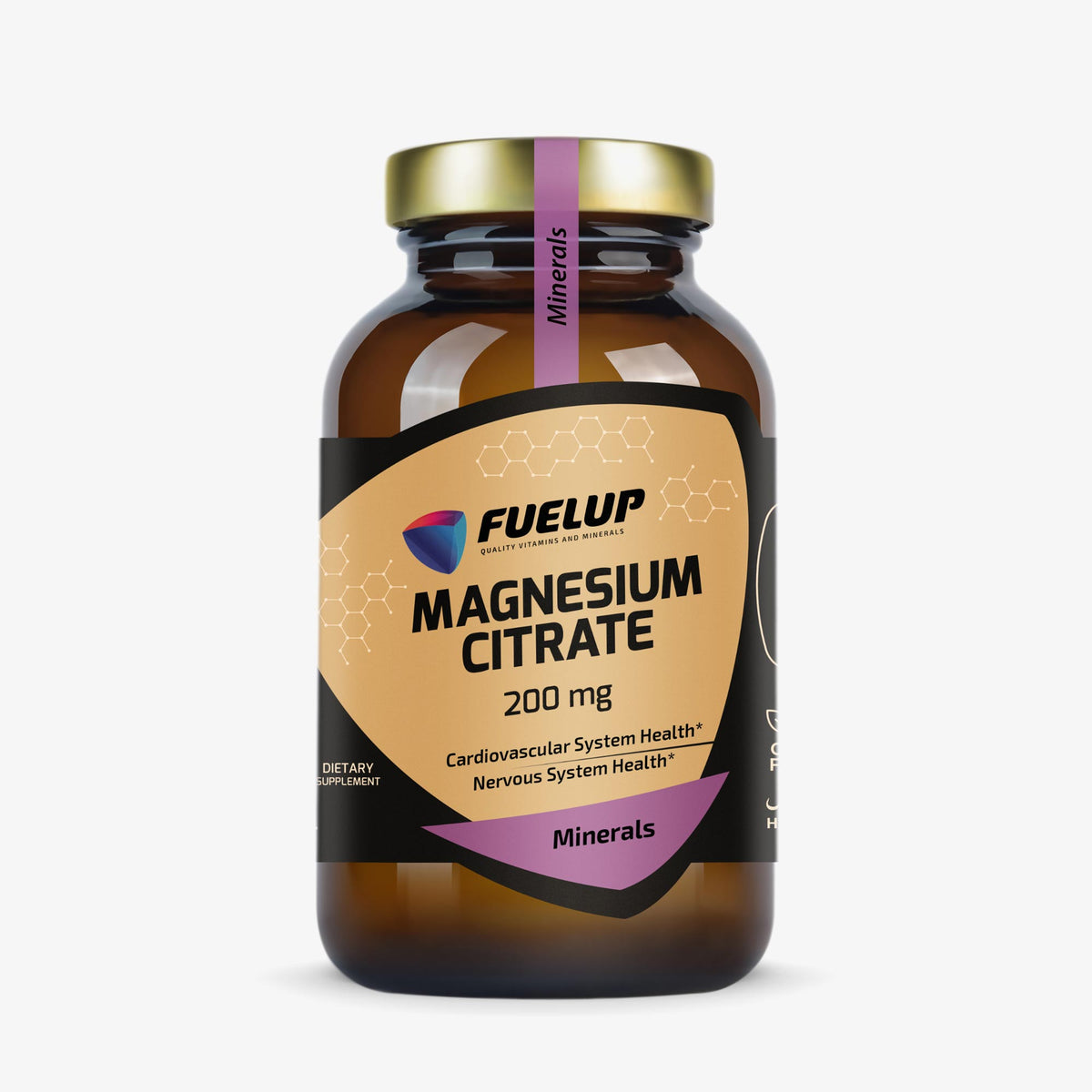 Magnija citrāts 200 mg enerģijai, muskuļiem un nervu sistēmai no Fuel Up (60 tabletes)