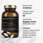 Magnija citrāts 200 mg enerģijai, muskuļiem un nervu sistēmai no Fuel Up (60 tabletes)