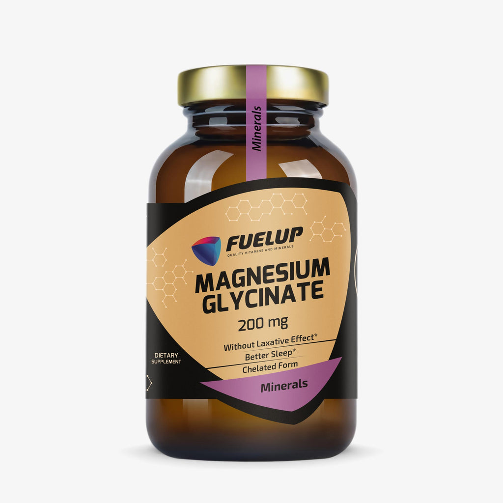 Magnija bisglicināts 200 mg miegam, nervu sistēmai un muskuļiem no Fuel Up (60 tabletes)