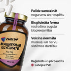 Magnija bisglicināts 200 mg miegam, nervu sistēmai un muskuļiem no Fuel Up (60 tabletes)