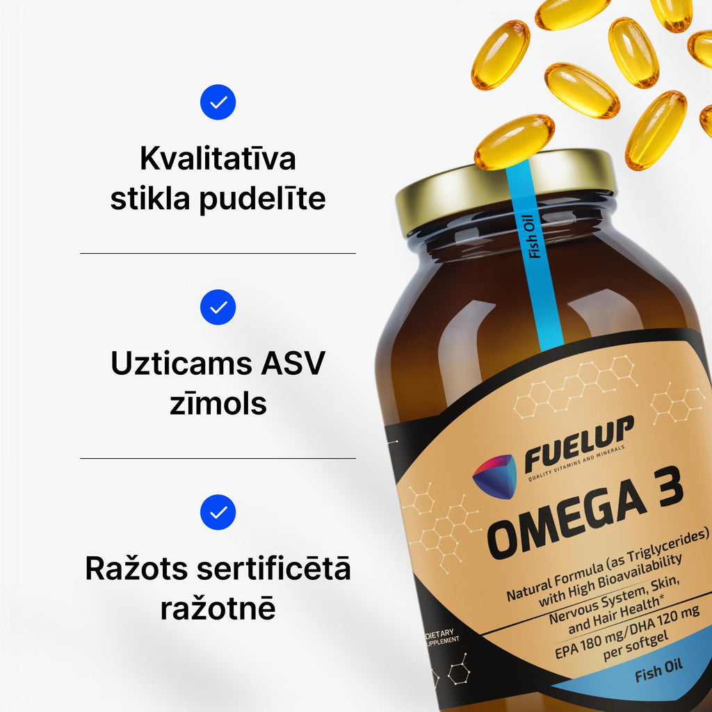 Omega-3 zivju eļļa 1000 mg EPA un DHA triglicerīdu formā