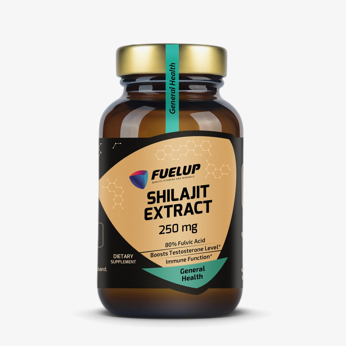 Šiladžits (Shilajit) 250 mg vīriešu vitalitātei un testosterona atbalstam no Fuel Up (60 kapsulas)