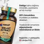 Šiladžits (Shilajit) 250 mg vīriešu vitalitātei un testosterona atbalstam no Fuel Up (60 kapsulas)