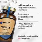 Tribulus Terrestris 1000 mg vīriešu libido un vitalitātei no Fuel Up (90 tabletes)