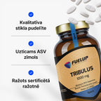Tribulus Terrestris 1000 mg vīriešu libido un vitalitātei no Fuel Up (90 tabletes)