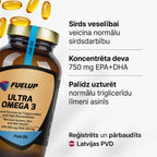 Koncentrēta zivju eļļa (Omega-3) 1000mg triglicerīdu formā ar augstāku biopieejamību no Fuel Up