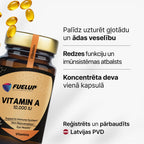 A vitamīns 10 000 IU redzei, imunitātei un ādai no Fuel Up