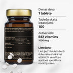 B12 vitamīns 1000 mcg enerģijai, nervu sistēmai un mazākam nogurumam no Fuel Up (100 tabletes)