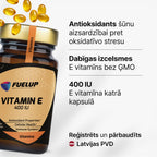 E vitamīns 400 IU antioksidants šūnu aizsardzībai no Fuel Up