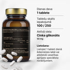 Cinka glikonāts 50 mg imunitātei, ādai, matiem un nagiem no Fuel Up